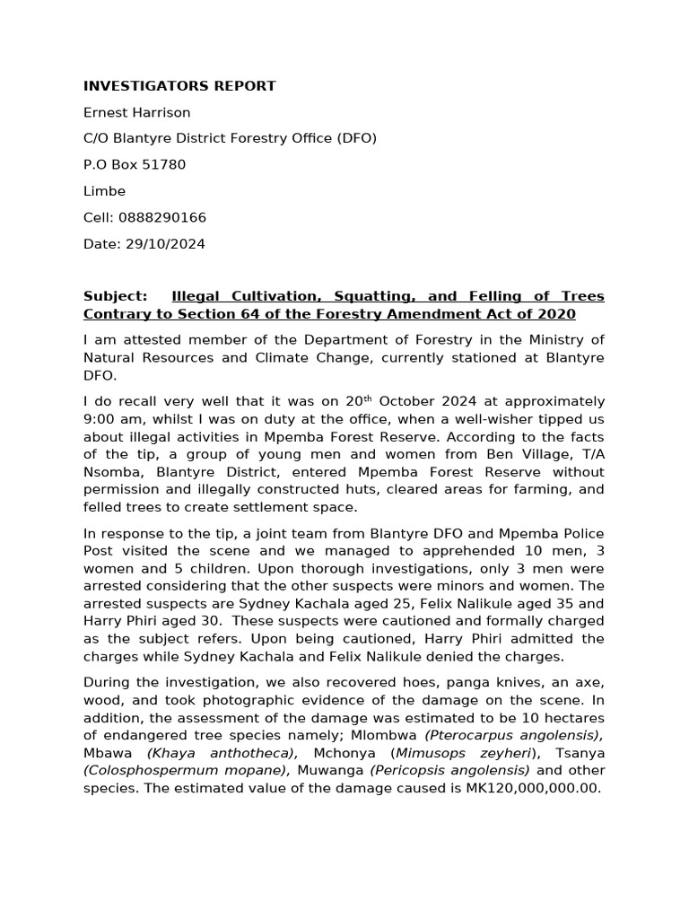 Investigators Report | PDF