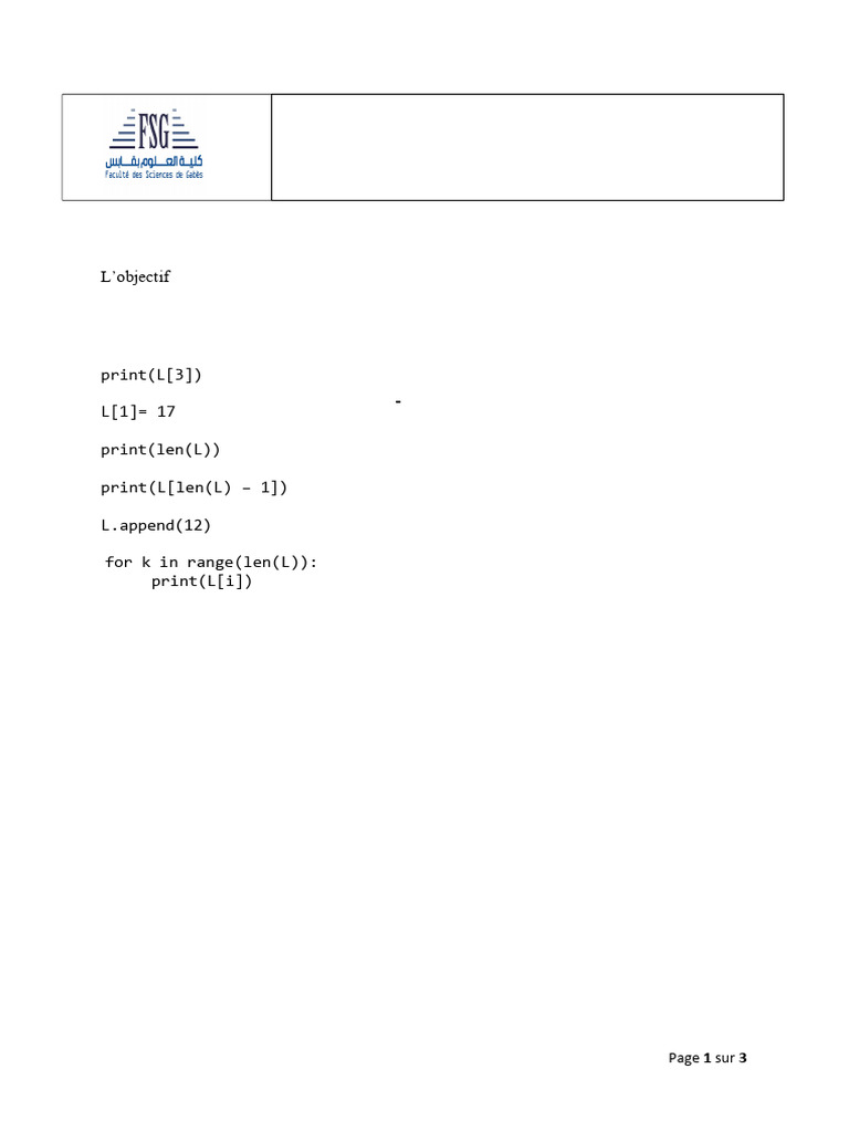 TP Python : Manipulation des listes | PDF | Python (Langage de ...