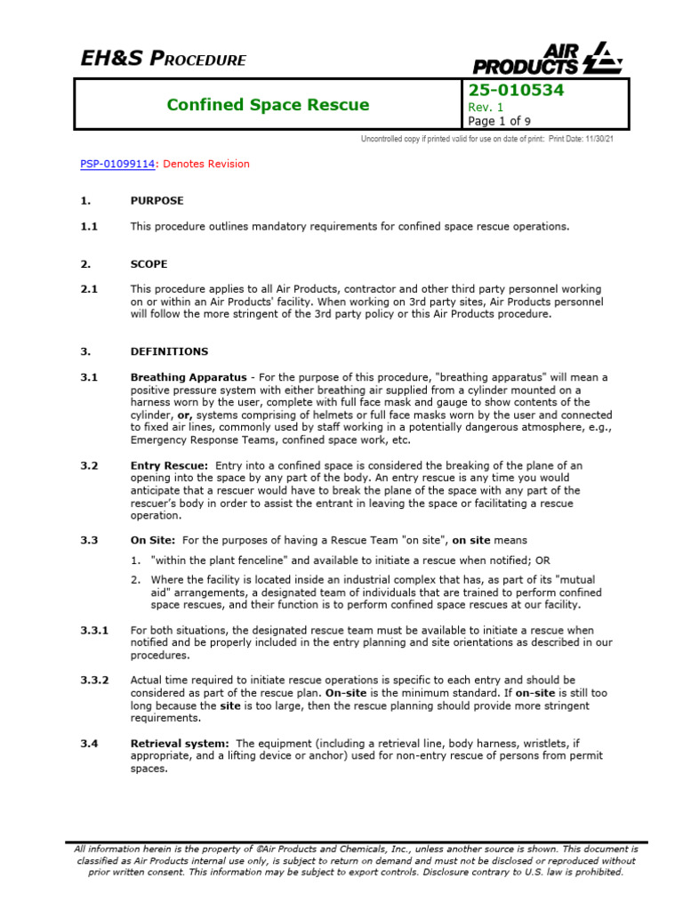 Confined Space Rescue Procedures | PDF | Emergency | Safety