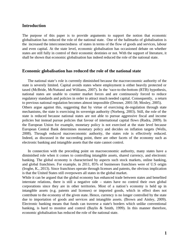 Impact of Globalization on State Authority | PDF | Financial Crises ...