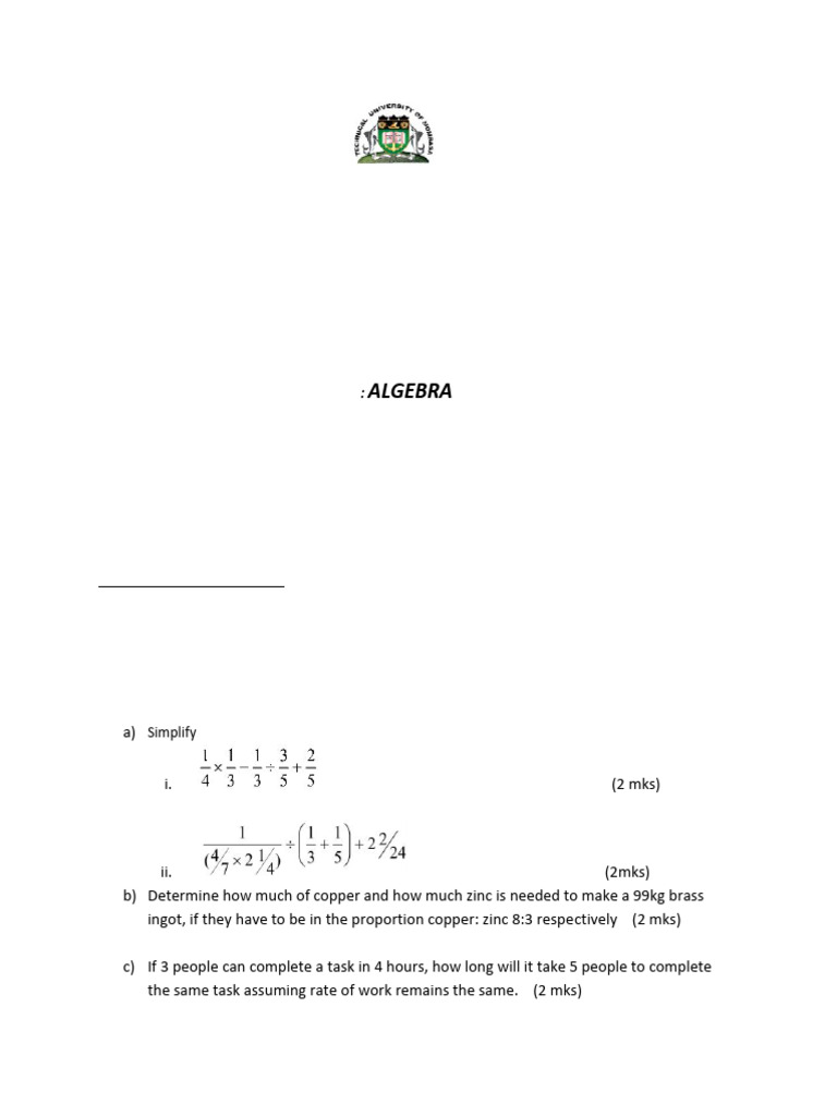 Ama 1001 Algebra 2 | PDF | Algebra | Mathematical Concepts