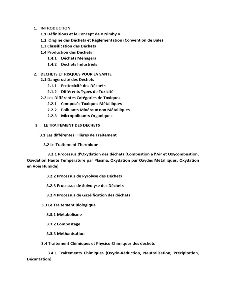 Gestion et Traitement des Déchets: Guide Complet | PDF | Déchets ...