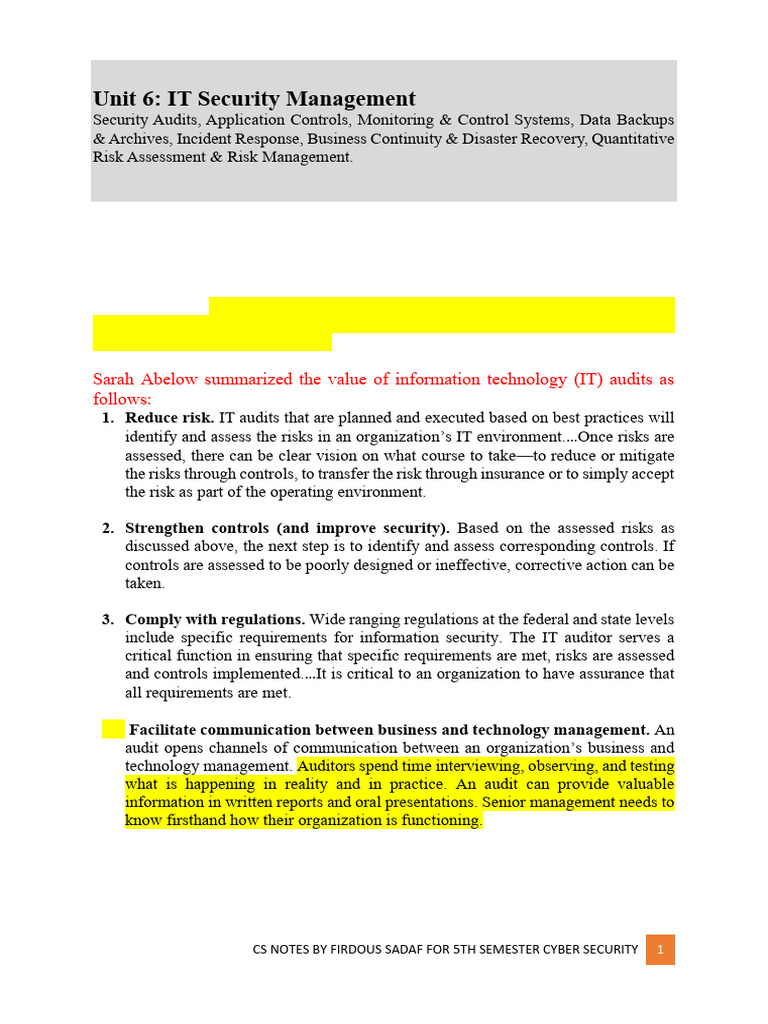 Cybersecurity Audit and Risk Management Guide | PDF | Backup | Security