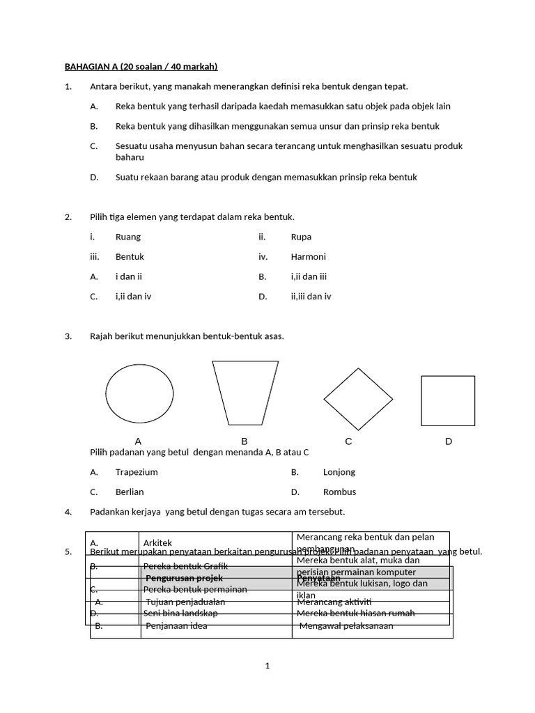 Soalan RBT Tingkatan 1 dan 2 | PDF