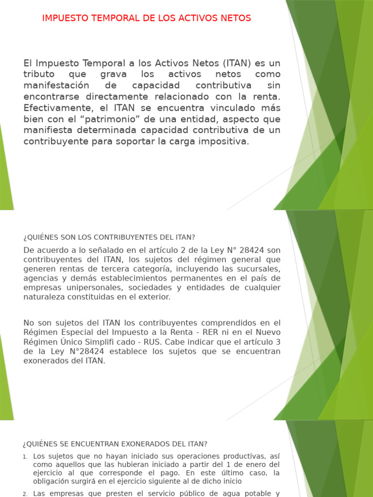 05 Itan y Itf | PDF | Impuestos | Impuesto sobre la renta