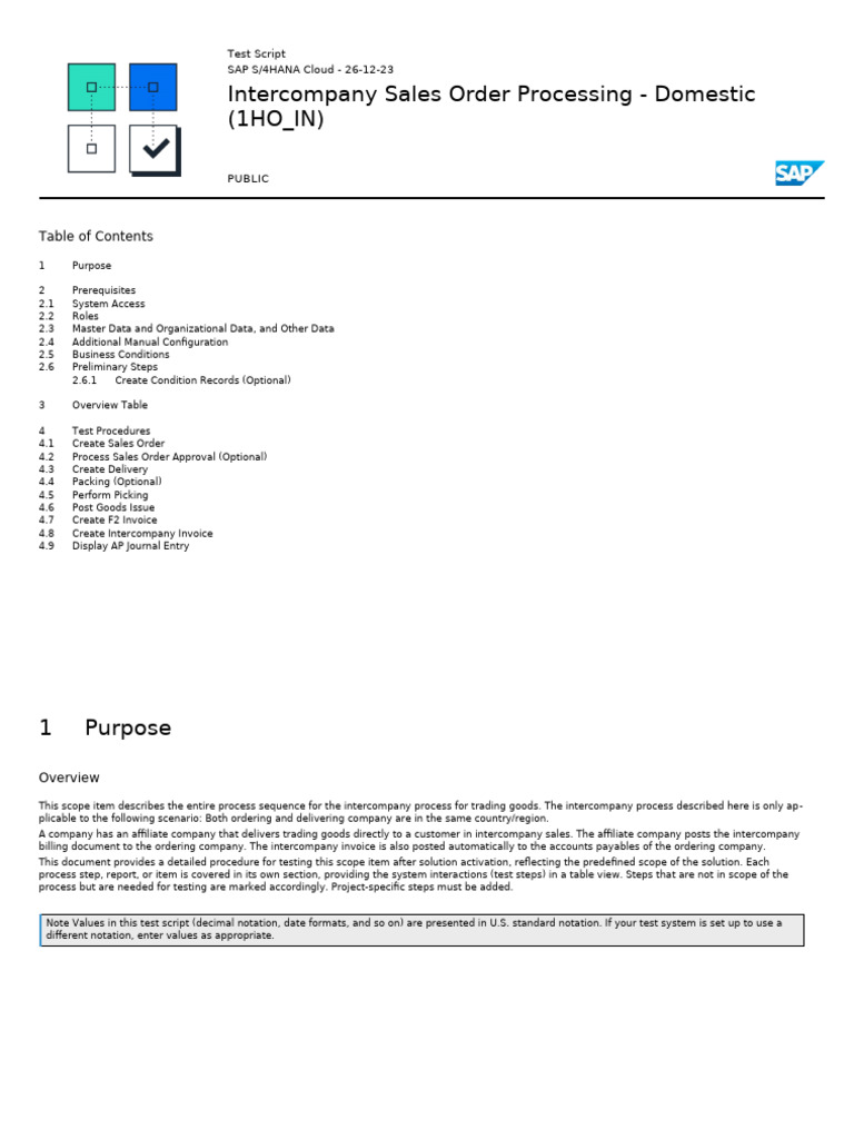 Intercompany Sales Order Test Script | PDF | Accounts Payable | Invoice