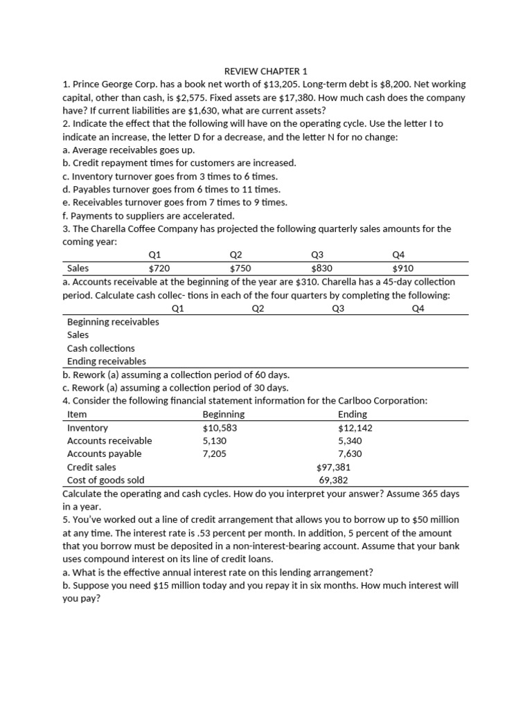 Review Chapter 1 | PDF | Finance & Money Management | Credit