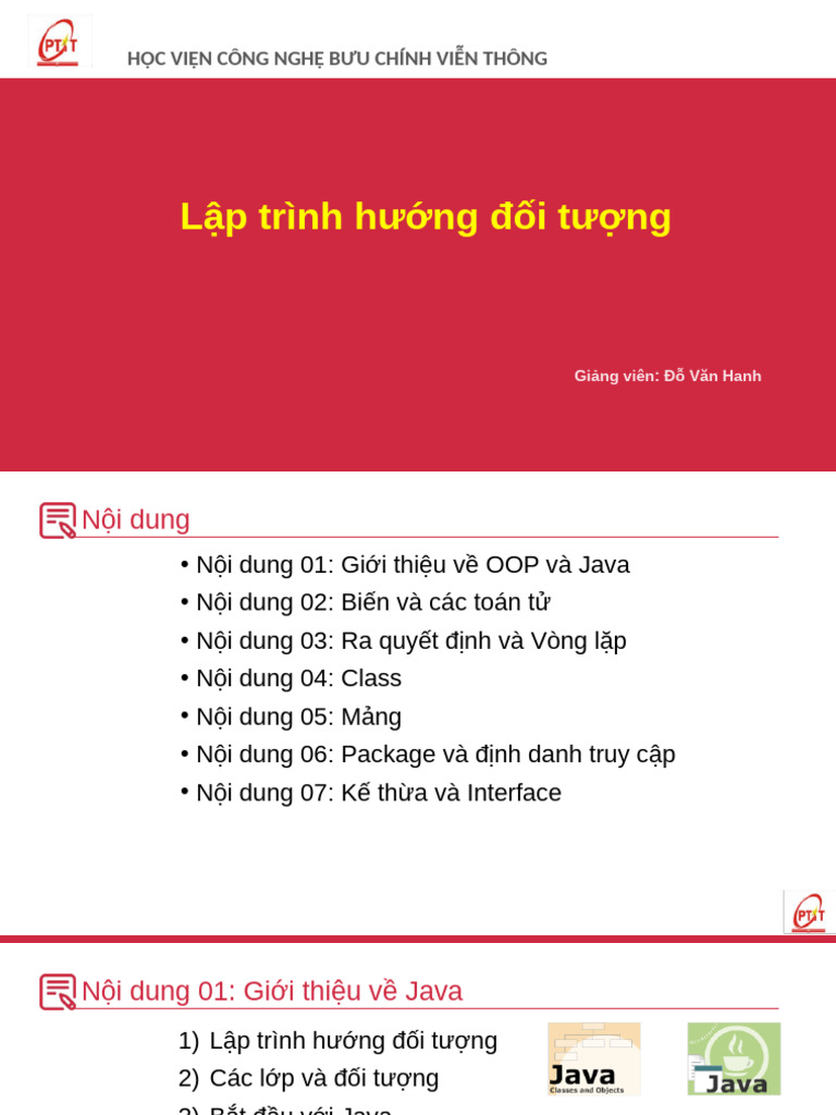 Lession 01.module 01.introdution Java - pttc1 | PDF