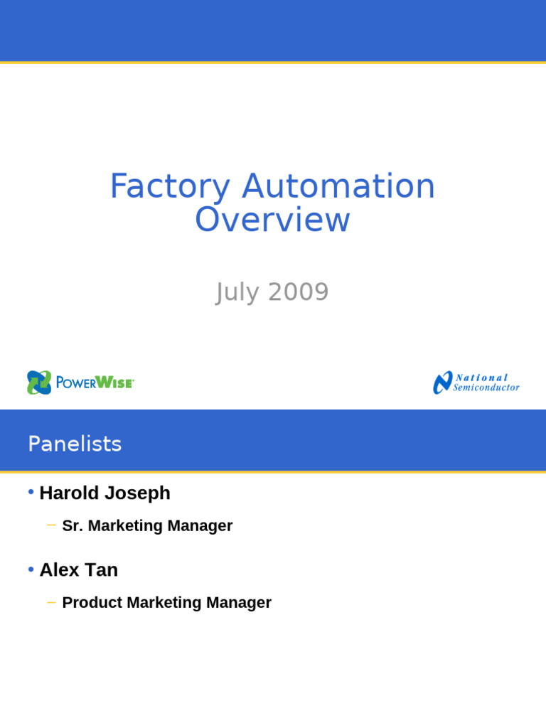 Factory Automation Solutions Overview | PDF | Control Engineering ...