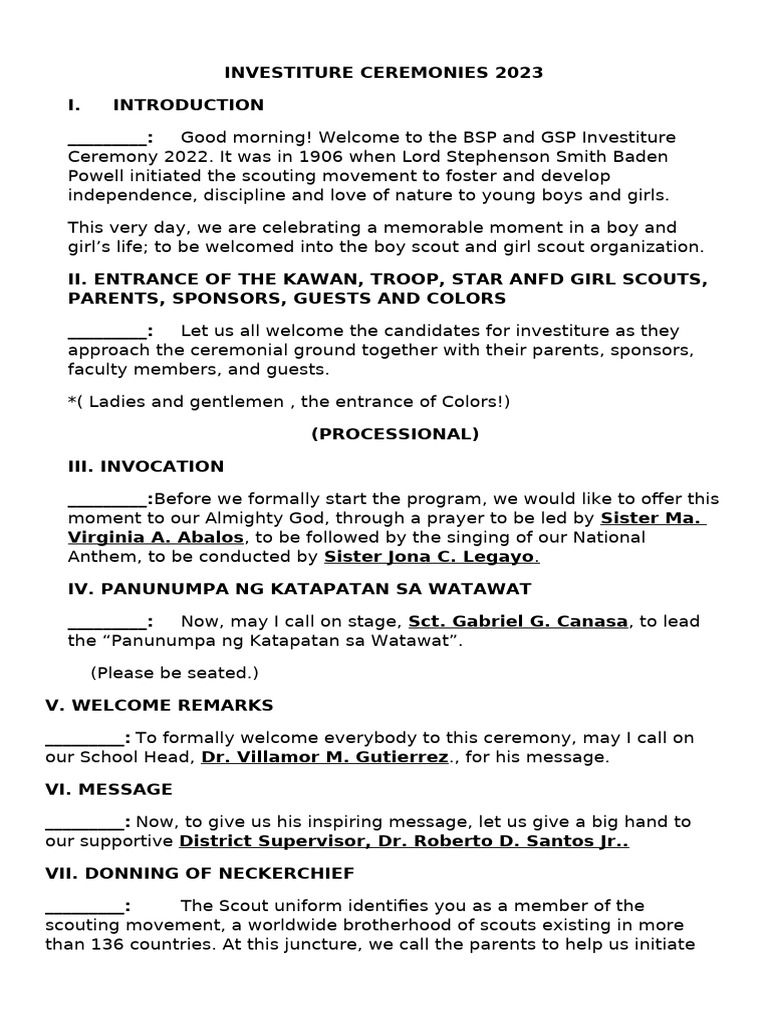 Investiture ceremonies script 2023 k to gr3 pdf outdoor