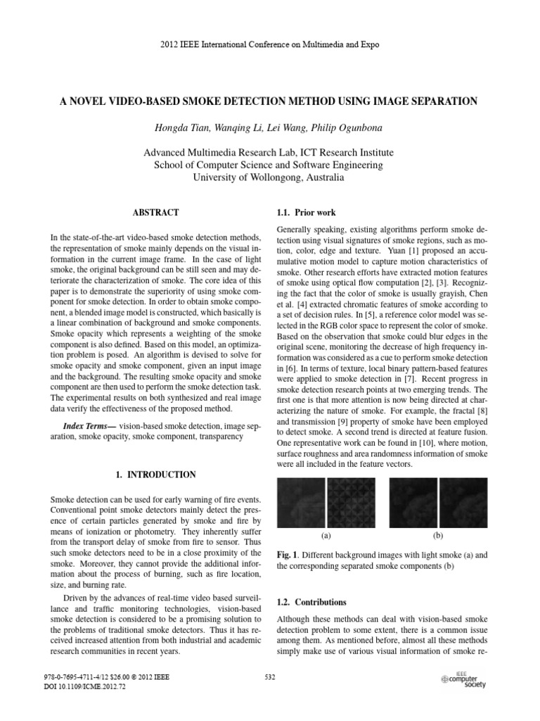 A Novel Video-Based Smoke Detection Method Using I | PDF | Experiment