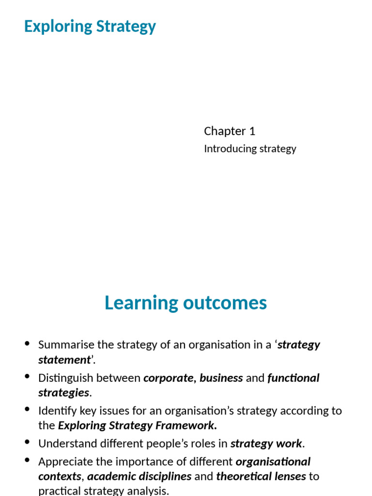 Introduction To Strategy 1 | PDF | Strategic Management | Goal