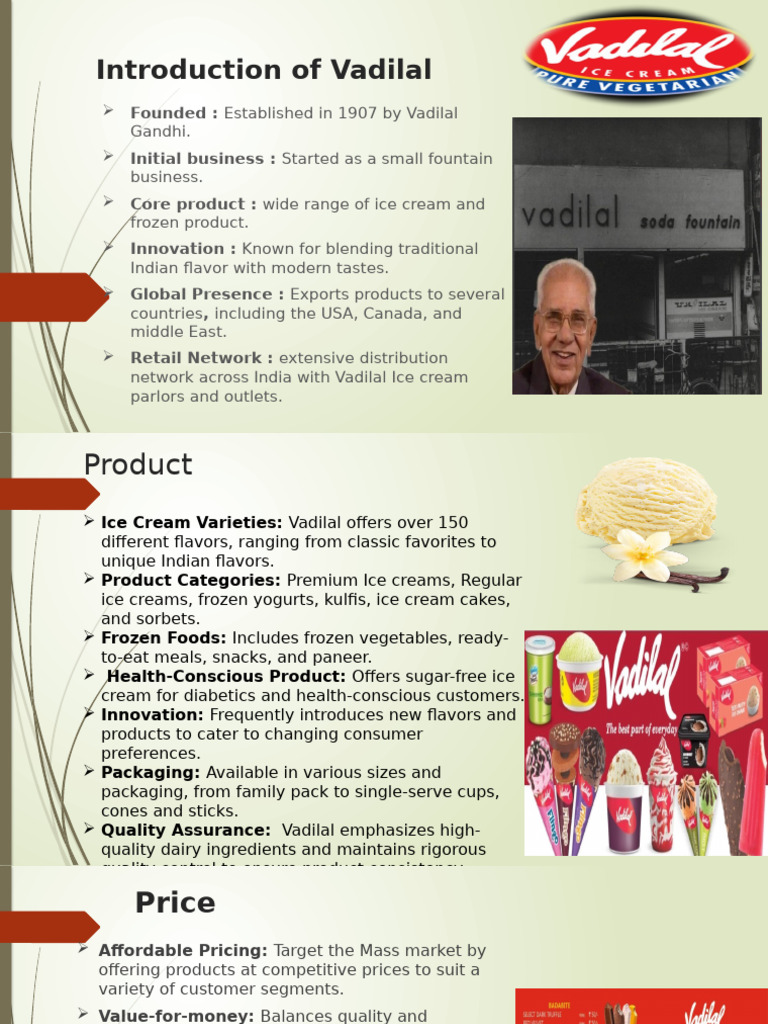 Introduction of Vadilal | PDF | Ice Cream | Retail