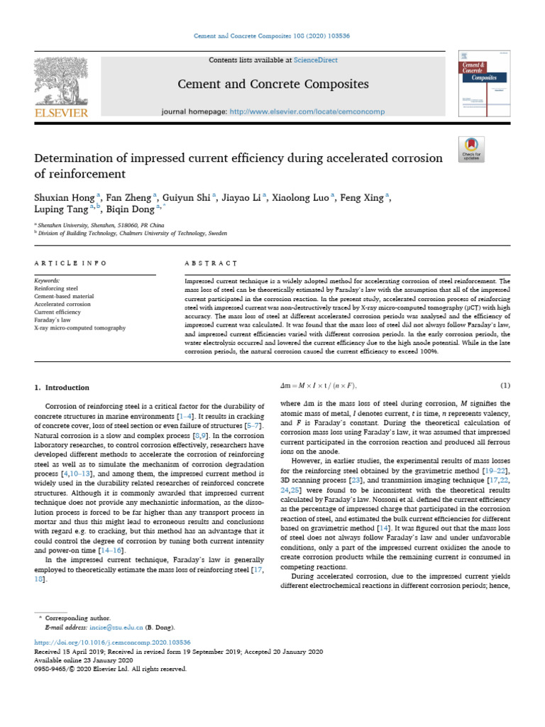 Impressed Current Efficiency in Steel Corrosion | PDF | Corrosion | Anode
