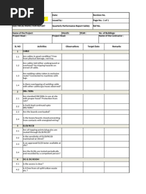 Electrical inspection report