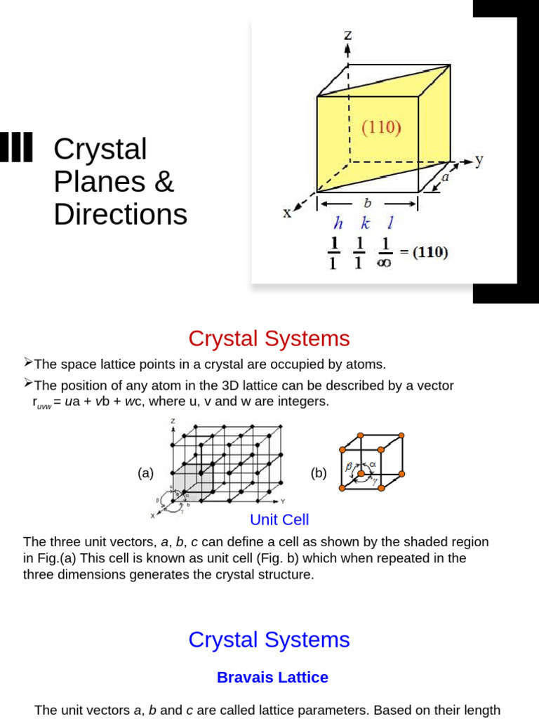 Crystal Planes and Directions Overview | PDF | Crystal Structure ...