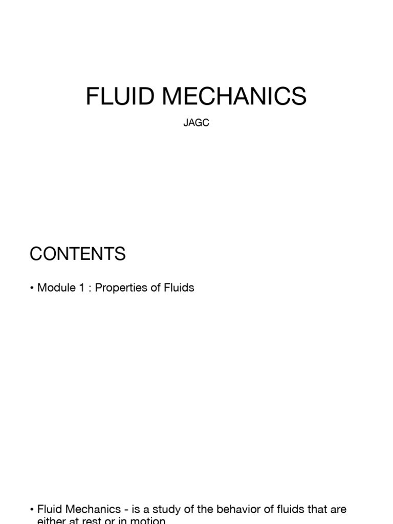 Fluid Mechanics: Key Concepts & Calculations | PDF | Viscosity | Liquids