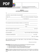 Autorizacion de Viaje de Menor Dentro Del Peru 