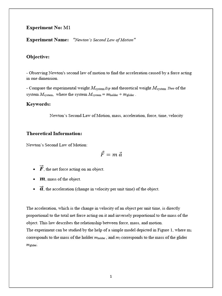 Exp 1 | PDF | Force | Mass