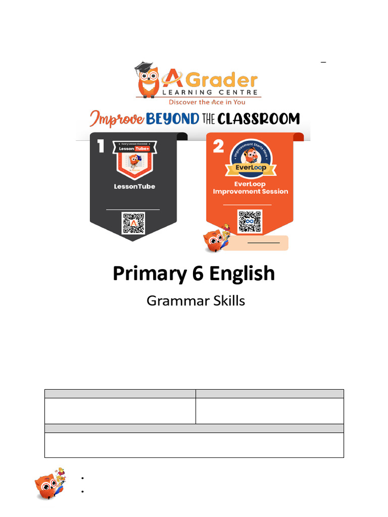 Primary 6 English Grammar Guide | PDF | Plural | Grammatical Number