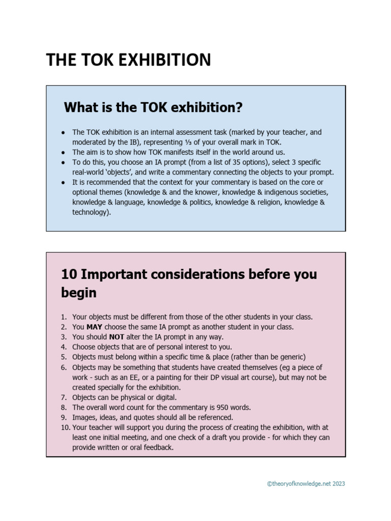 Creating The Tok Exhibition Pdf Art
