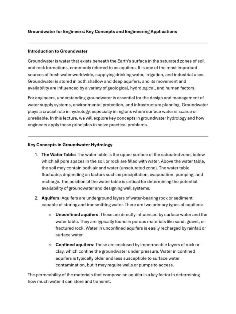 Groundwater Systems for Engineers | PDF | Aquifer | Groundwater