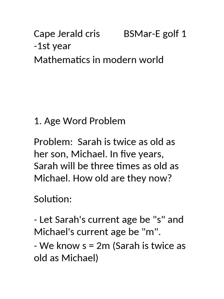 Mathematics in Modern World | PDF | Algebra | Equations