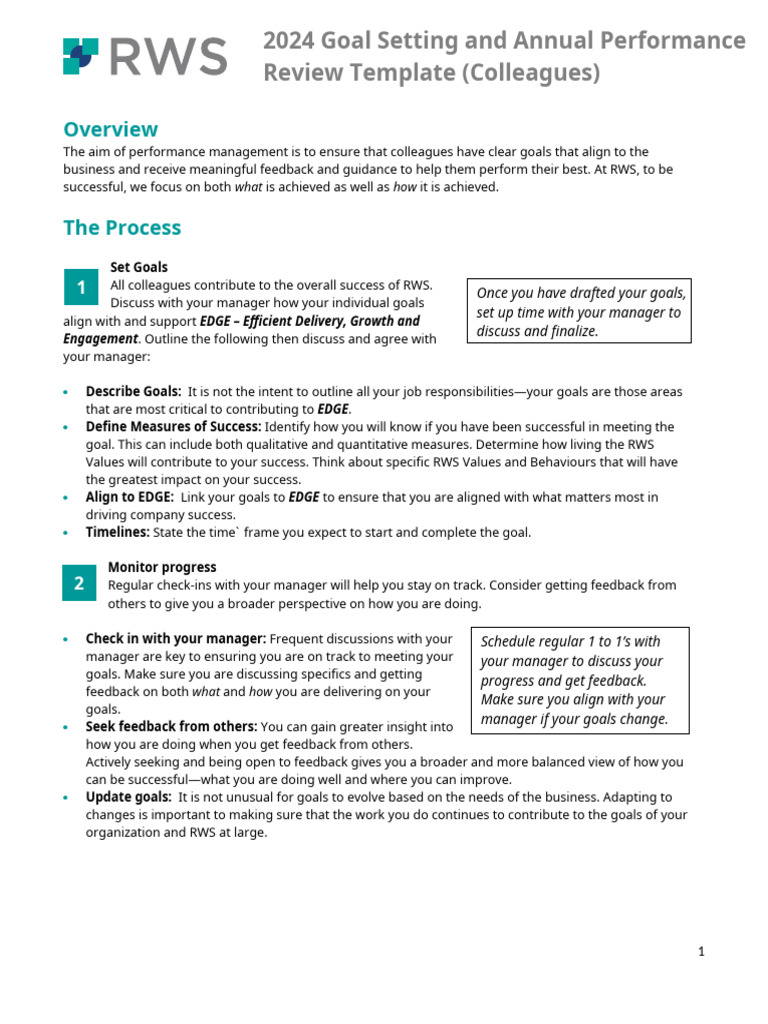 Performance Management - Colleagues - Goal Setting and Review 2024 ...