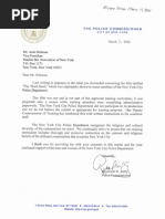 NYPD Letter 7 March 2011 (Received After March 10, 2011)