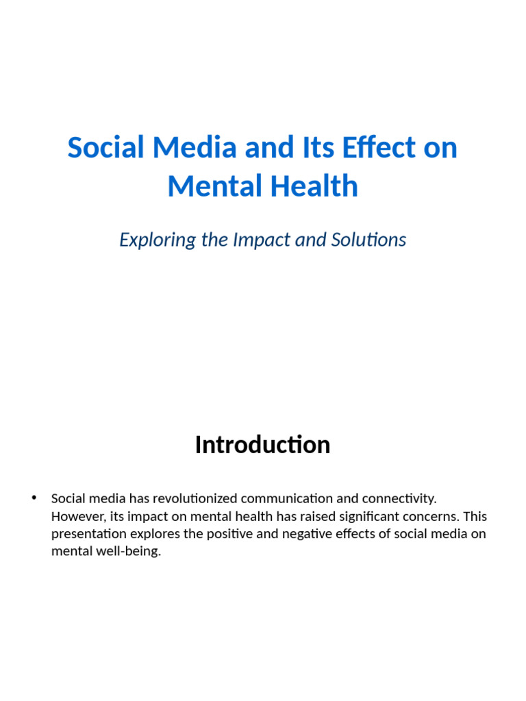Social Media and Mental Health | PDF