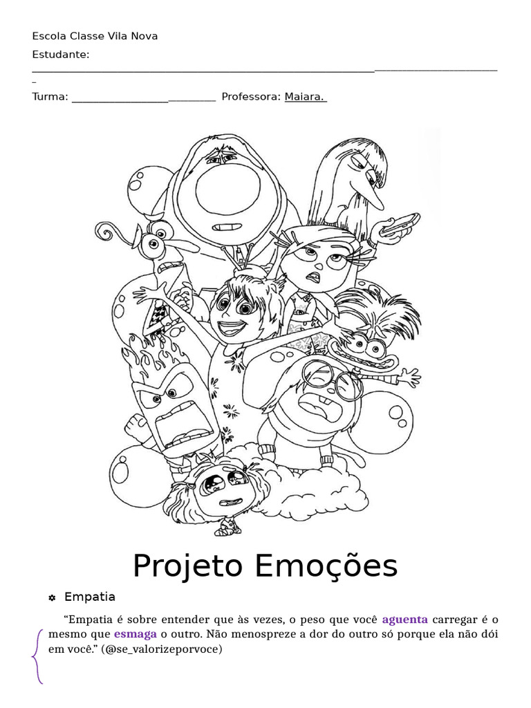 Projeto Emoções: Empatia e Inclusão | PDF | Espectro do autismo | Empatia