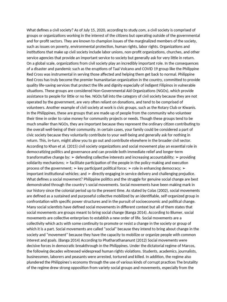 Understanding Civil Society and Social Movements | PDF | Non ...