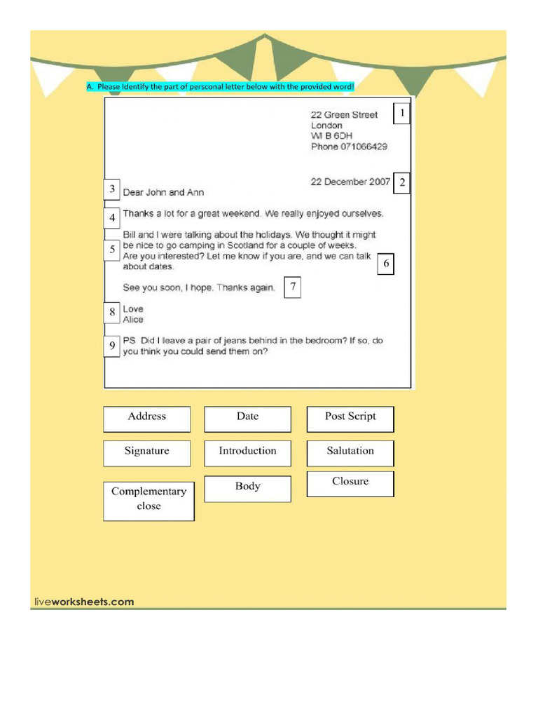Personal Letter Exercises | PDF