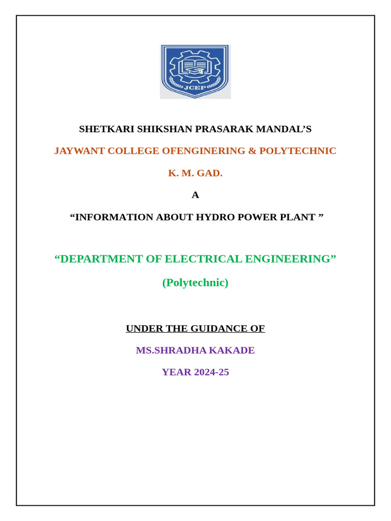 Overview of Hydro Power Plants | PDF | Hydroelectricity | Dam