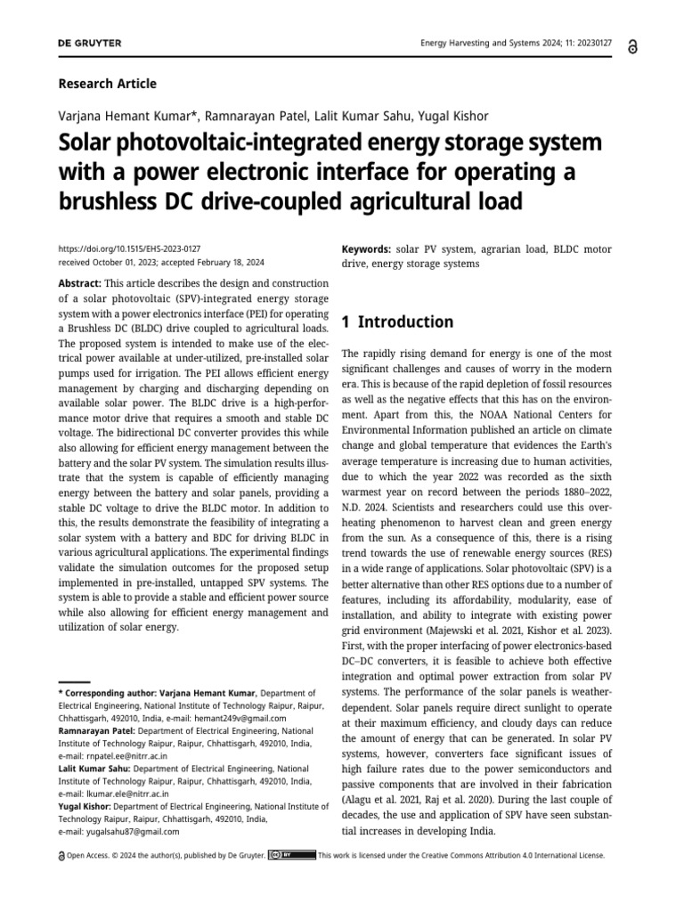 10.1515 - Ehs 2023 0127 | PDF | Photovoltaics | Photovoltaic System
