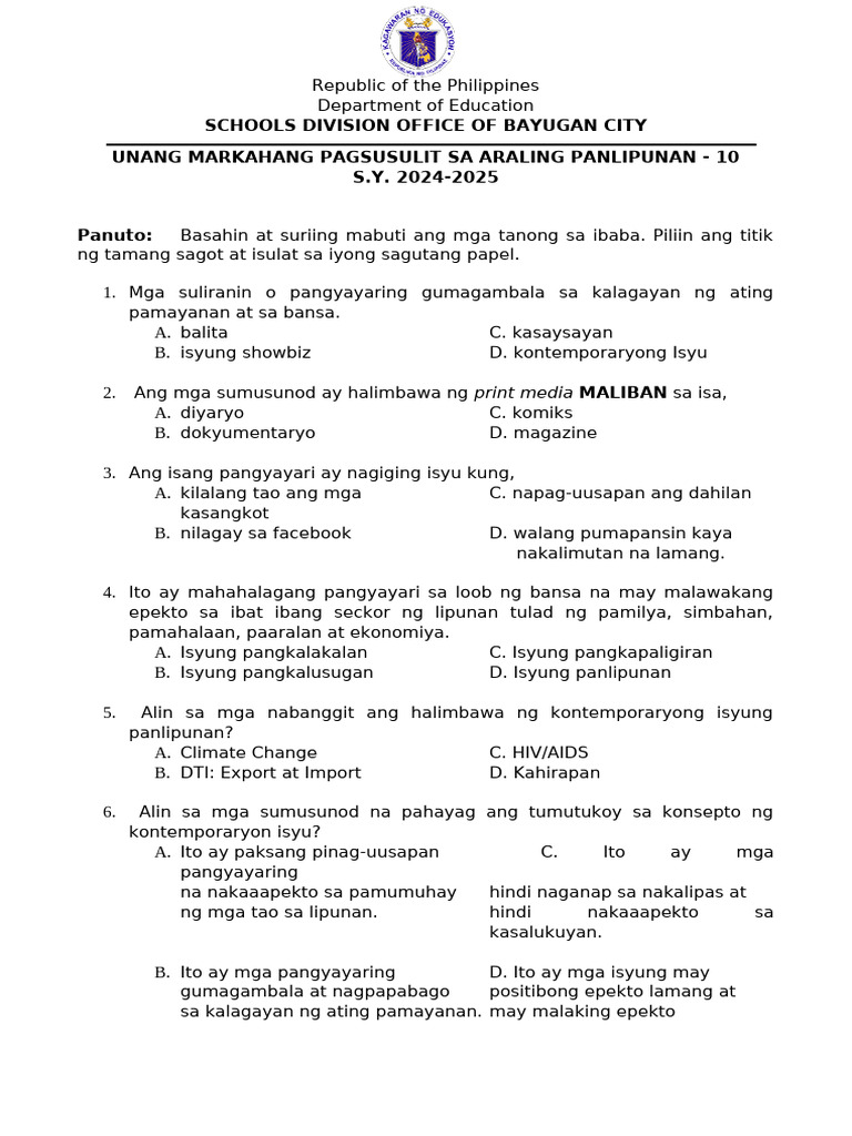 schools-division-office-of-bayugan-city-unang-markahang-pagsusulit-sa