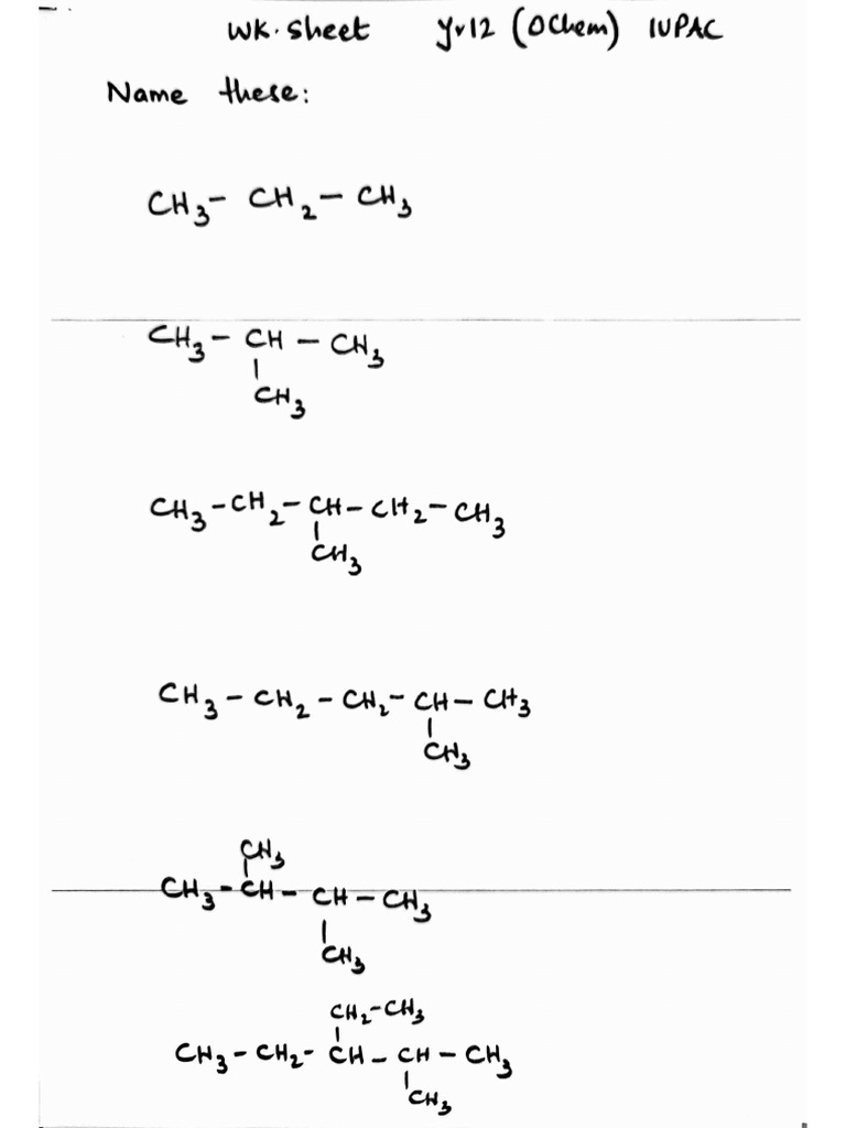 O-Chem Term1 HW Naming Org Compds Iupac | PDF