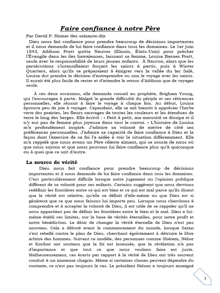 Confiance en Dieu et choix spirituels | PDF | Dieu | Vérité