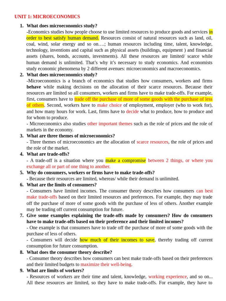 Understanding Microeconomics Basics | PDF | Securities (Finance) | Taxes