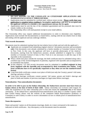 Checklist for italian citizenship 