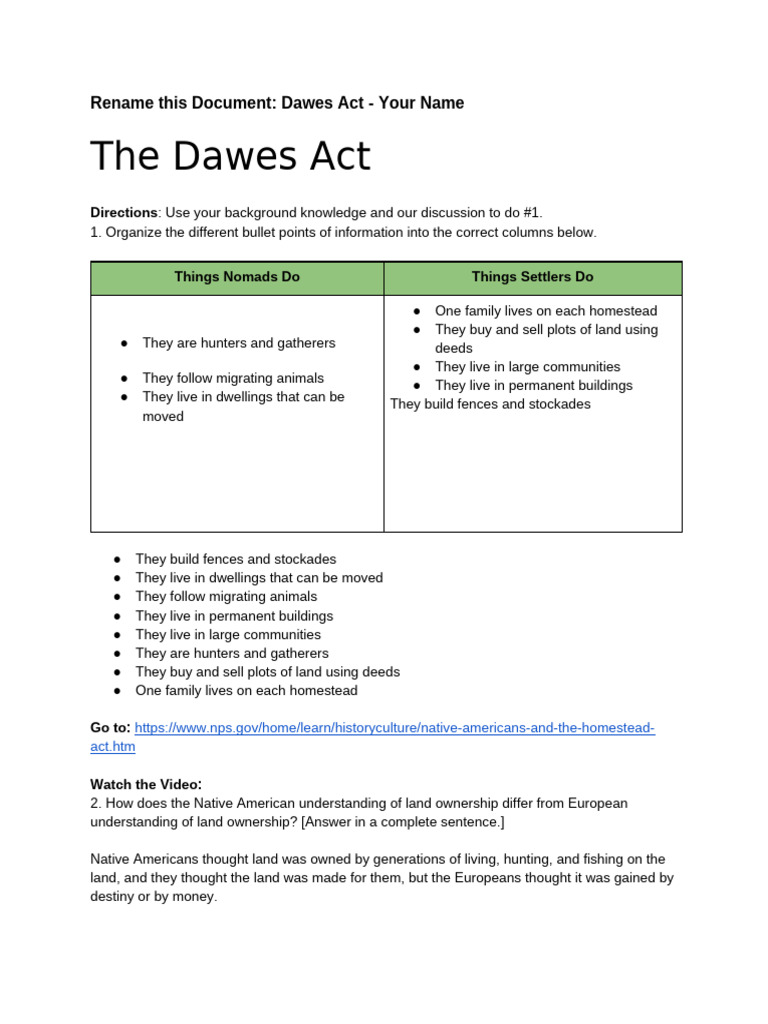 Dawes Act - Austin Mouton | PDF