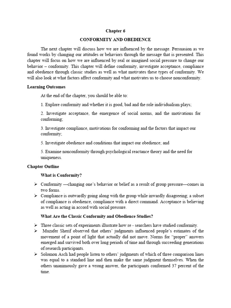 Chapter6 PDF | PDF | Conformity | Psychology
