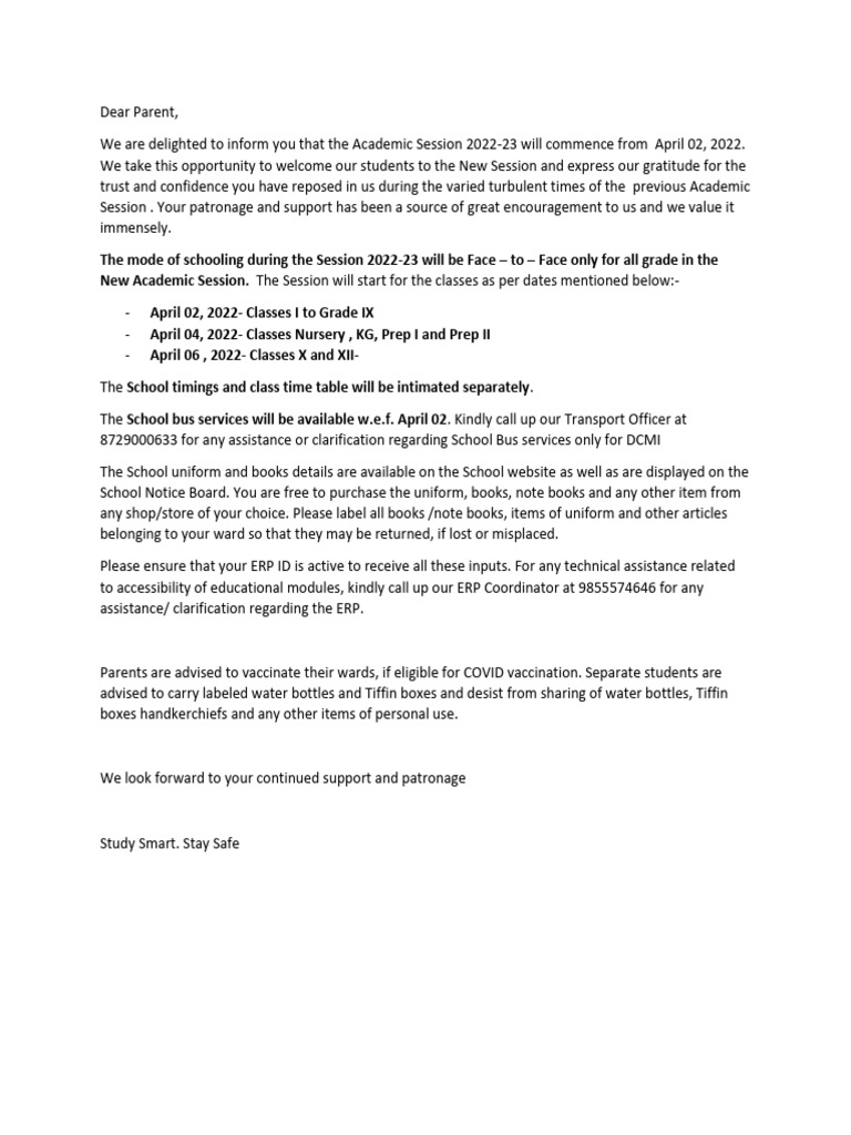 Circular - 20220401124950 - New - Session - Circular 2 | PDF | Career ...