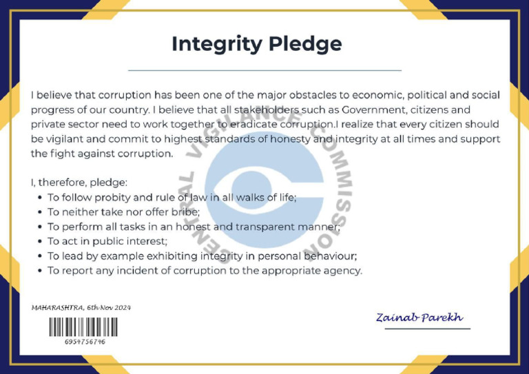 Integrity Pledge | PDF