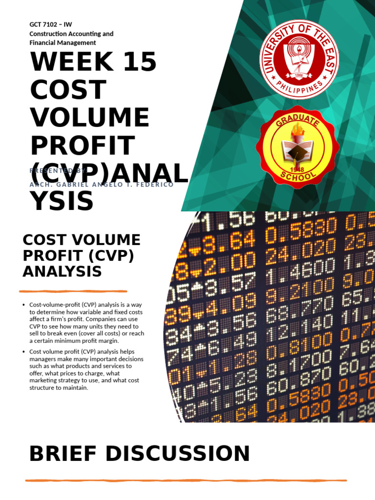 Week 15 Cost Volume Profit Analysis | PDF | Pricing | Business Economics