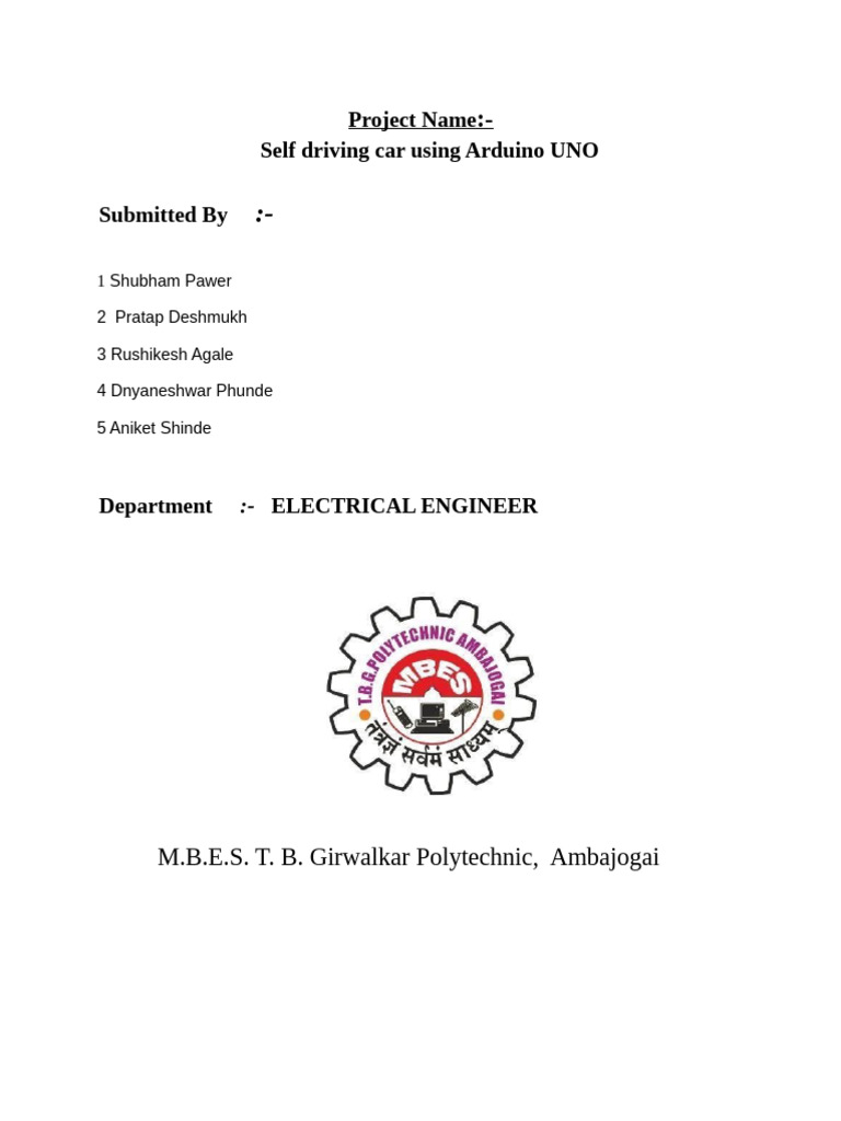 Arduino UNO Self-Driving Car Project | PDF | Arduino | Robotics