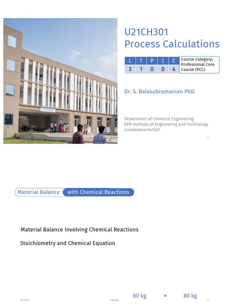 Material Balance With Chemical Reaction - Part - 1 | PDF ...