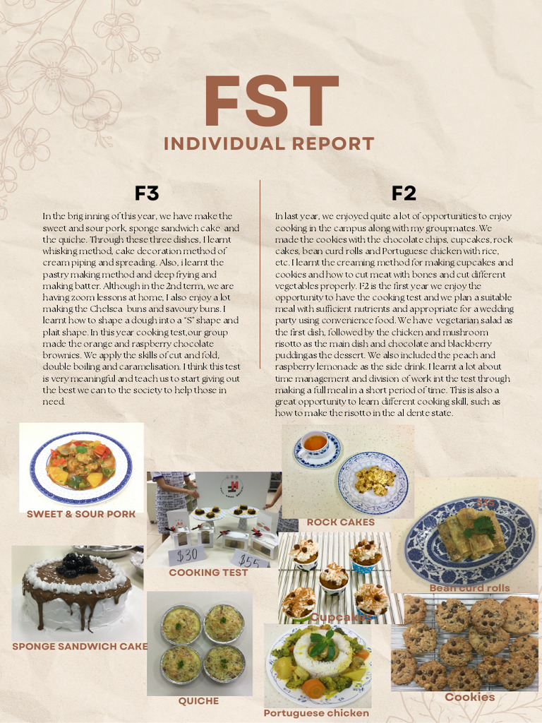 Culinary Skills Development Report | PDF | Cakes | Pudding