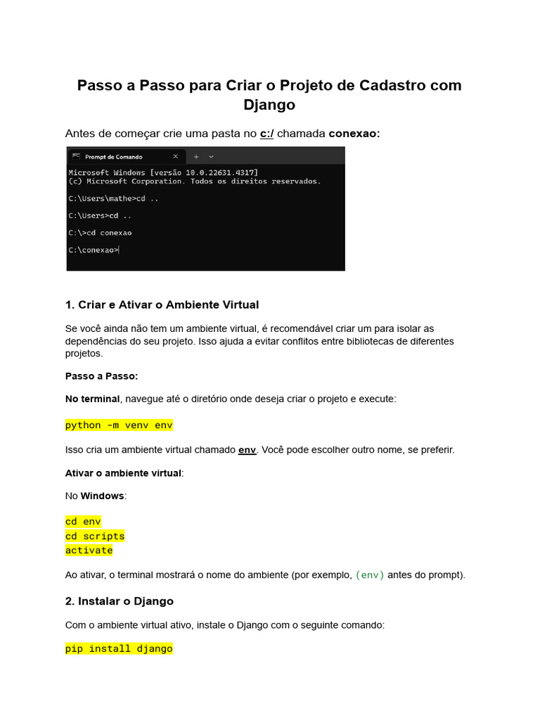 Guia Completo para Cadastro com Django | PDF | Python (linguagem de ...