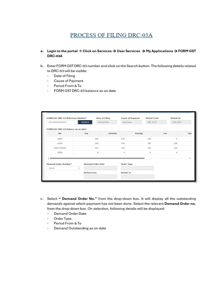 How to File GST DRC-03A Form Guide | PDF